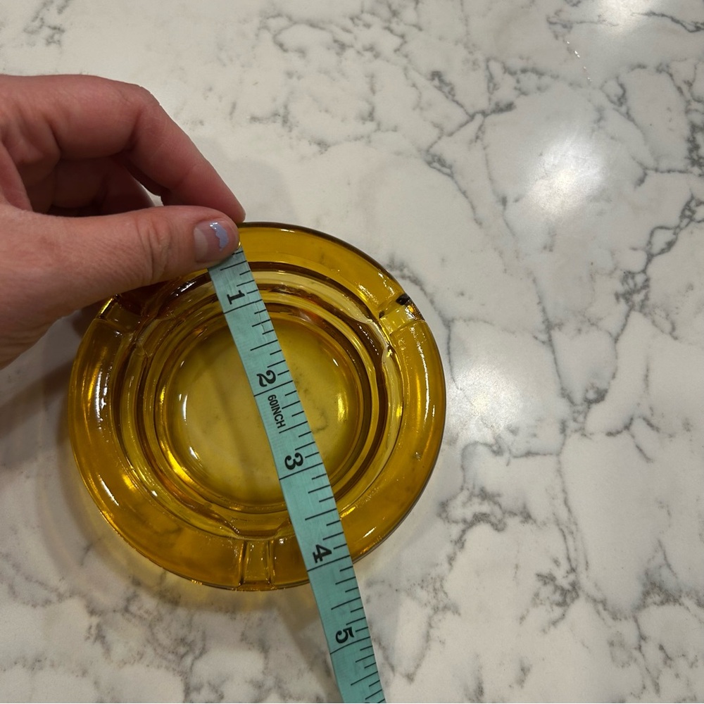 Vintage Amber Glass Ashtray - Picture 4 of 4